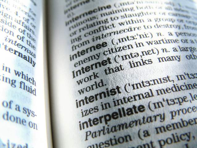 definice internetu v anglickém slovníku pojmů